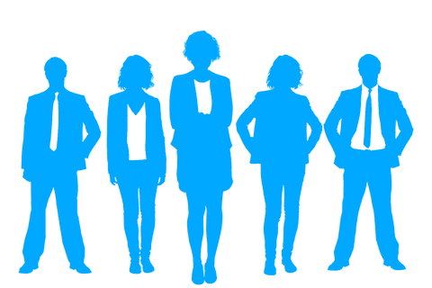 transparent blue silhouettes of business professionals standing together - Download Free Stock Videos Pikwizard.com
