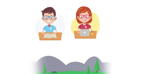 Back to School Digital Illustration with Social Distancing Theme - Download Free Stock Images Pikwizard.com