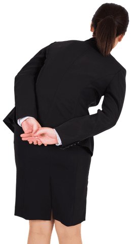 Transparent asian businesswoman back view leadership concept