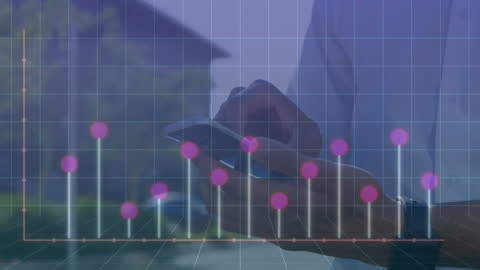 Businessman Analyzing Data Graphs on Smartphone Outdoors