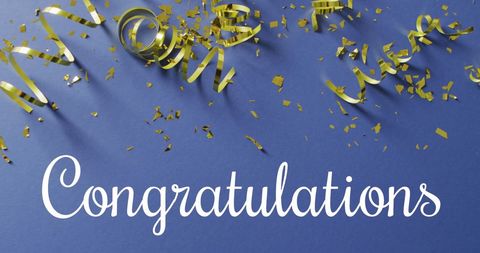 Congratulations Celebration Design with Gold Streamers