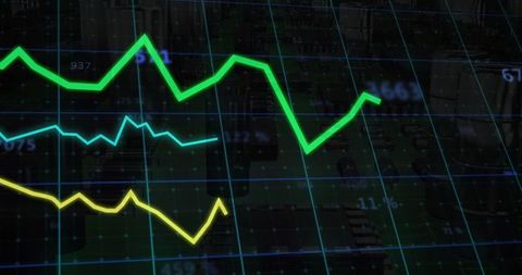 Colorful Data Line Graphs on Digital Circuit Interface