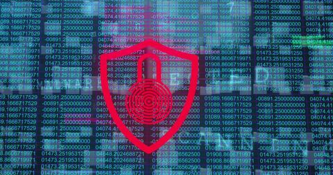 Digital Cybersecurity Concept with Red Shield and Binary Code - Download Free Stock Images Pikwizard.com