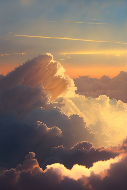 Scenery with clouds and sky, created using generative ai technology - Download Free Stock Photos Pikwizard.com
