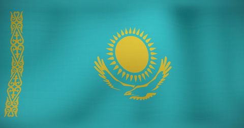 Kazakhstan National Flag Waving in Clear Sky - Download Free Stock Images Pikwizard.com