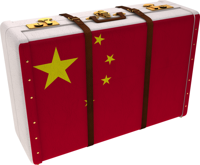 Transparent Suitcase Adorned with Chinese National Flag for Travel and Patriotism - Download Free Stock Videos Pikwizard.com