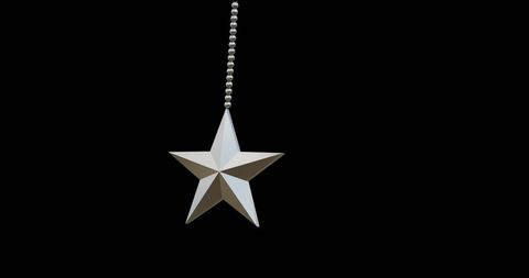 Silver Star Christmas Ornament on Black Background