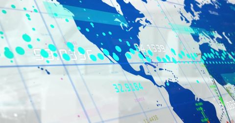 Global Data Analysis Map with Network Interface - Download Free Stock Images Pikwizard.com