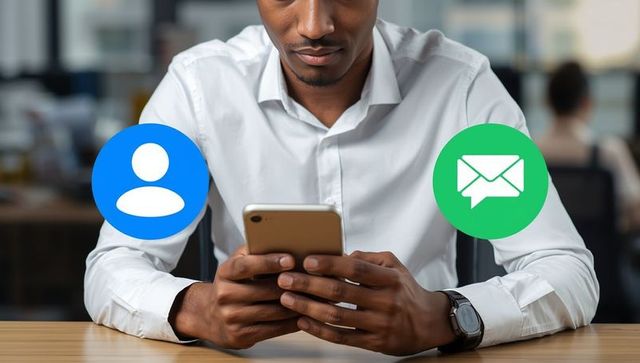 Focused Professional Engaging with Digital Communication on Smartphone