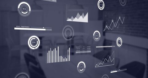 futuristic data analytics interface in modern workspace - Download Free Stock Images Pikwizard.com
