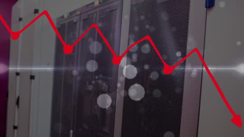 Data Servers with Financial Decline Graph Overlay