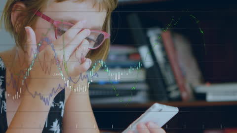 Businesswoman Analyzing Data Over Smartphone