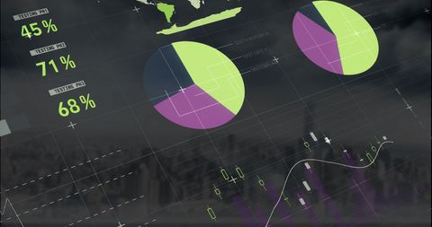 Digital Infographics over Cityscape Analyzing Business Growth and Progress - Download Free Stock Images Pikwizard.com