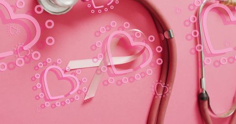 Breast Cancer Awareness Concept with Ribbon and Stethoscope - Download Free Stock Images Pikwizard.com