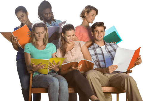 diverse group reading notebooks isolated on transparent background - Download Free Stock Videos Pikwizard.com