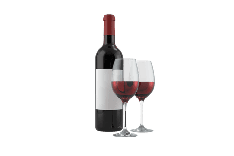 exquisite wine bottle with glasses on transparent background - Download Free Stock Videos Pikwizard.com