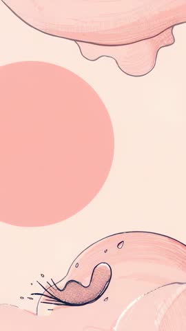 Looping Vertical Abstract Pink Waves with Shifting Circle and Fluid Minimal Motion