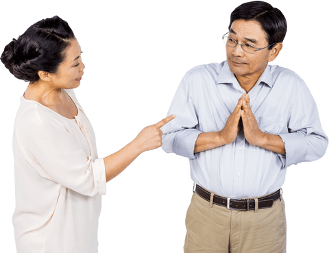 asian senior couple interacting on transparent background - Download Free Stock Videos Pikwizard.com