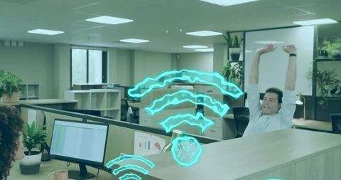 Connected Office Environment with Floating Wi-Fi Signals