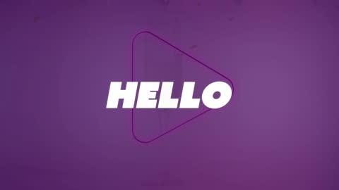 Hello Text Animation on Purple Background