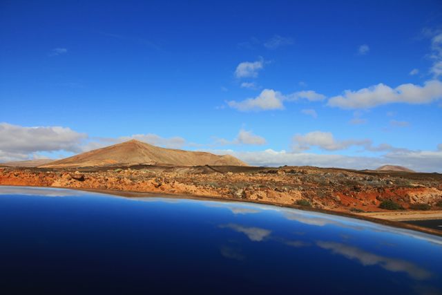 Majestic Mountain Reflection in Tranquil Waters Against Clear Blue Sky - Download Free Stock Images Pikwizard.com