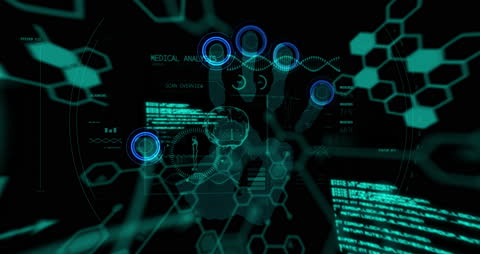 Digital Security Concept with Futuristic Biometrics