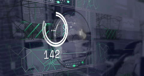 Animation of Financial Data Processing in Futuristic Office