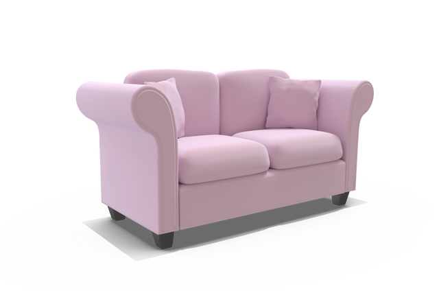 Stylish Pink Sofa Isolated on Transparent Background - Download Free Stock Videos Pikwizard.com