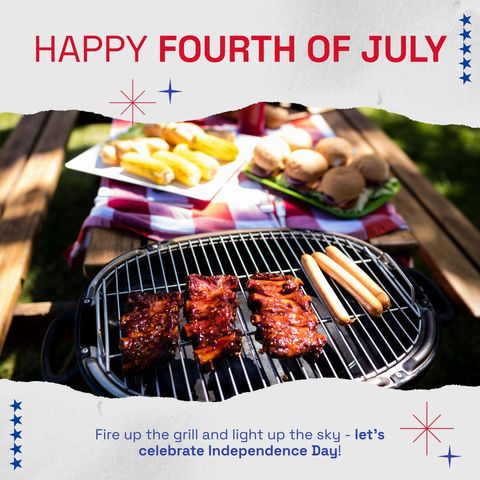 fourth of july barbecue celebration with grilled foods - Download Free Stock Templates Pikwizard.com