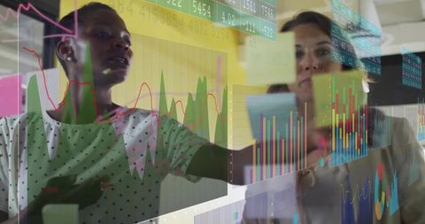 Collaborating on data visualization using glass planning wall and sticky notes