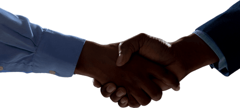 Transparent Business Handshake Between Professionals on White Background