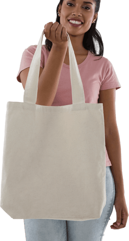 Cheerful Young Woman Holding Eco-Friendly Tote Bag Transparent Background - Download Free Stock Videos Pikwizard.com