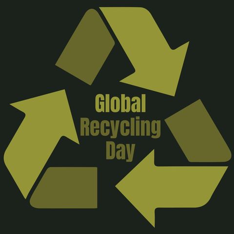 global recycling day green arrows on black background - Download Free Stock Templates Pikwizard.com