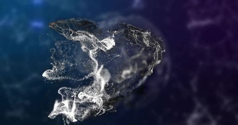 Abstract Swirling White Particles in Digital Cosmic Space