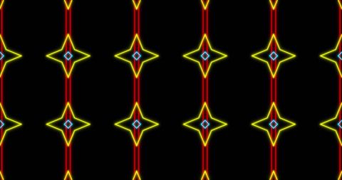Kaleidoscope Neon Pattern in Hypnotic Motion Loop - Download Free Stock Images Pikwizard.com