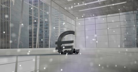 Euro Symbol Cracks Representing Economic Challenge in Modern Office - Download Free Stock Images Pikwizard.com
