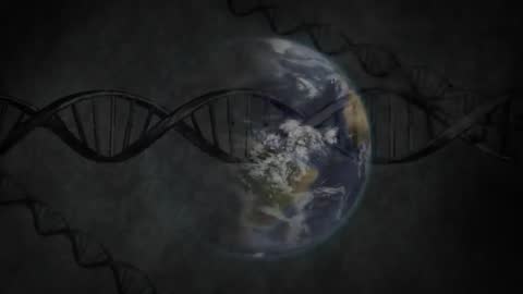 Rotating Earth with Fading DNA Strands Symbolizing Genetic Link