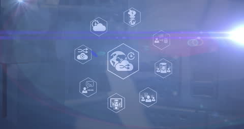 Abstract Global Network and Data Processing Concept