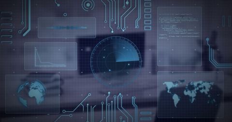 Digital Global Data Interface with Futuristic Elements - Download Free Stock Images Pikwizard.com