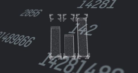 Abstract Digital Numbers and Bars in Cyber Space