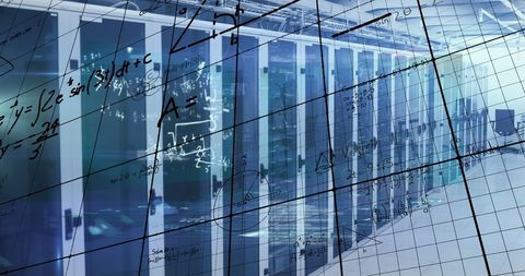 Data Processing and Mathematical Calculations in Server Room - Download Free Stock Images Pikwizard.com