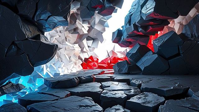 Futuristic Abstract Crystal Cavern