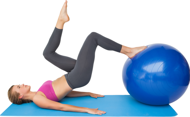 Woman Exercising with Fitness Ball Transparent Background - Download Free Stock Videos Pikwizard.com