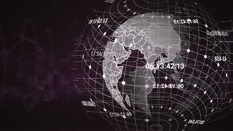 Digital Globe with Data Latitude Lines Modern Design