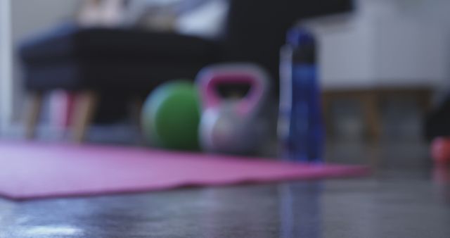 Home Fitness Equipment and Yoga Mat in Living Room - Download Free Stock Images Pikwizard.com