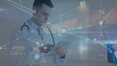 Caucasian Doctor Integrating Technology in Healthcare