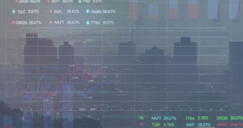 City Skyline with Digital Data Overlay Depicting Financial Growth - Download Free Stock Images Pikwizard.com