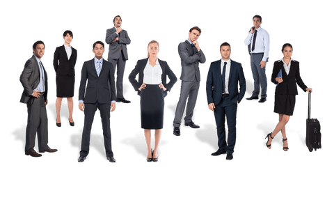Diverse Business Team Standing on Transparent Background Illustration - Download Free Stock Videos Pikwizard.com