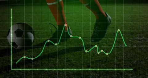 Soccer performance analytics overlay tracking player movement and ball control on turf