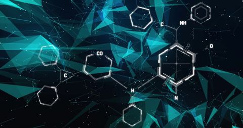 Abstract Chemical Structures on Digital Interface - Download Free Stock Images Pikwizard.com
